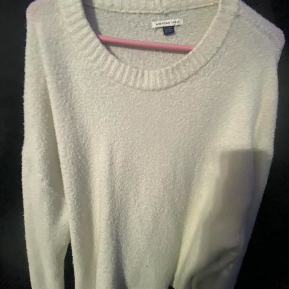 American Eagle Outfitters Women's Off-White Crew Neck Sweater